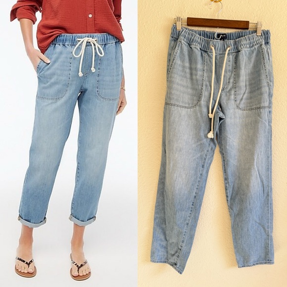 J. Crew Denim - J. Crew Light Blue jogger Jeans with Drawstring-size 25